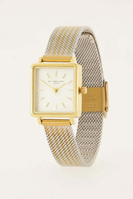 Vierkant Horloge Met Multikleur Schakelband
