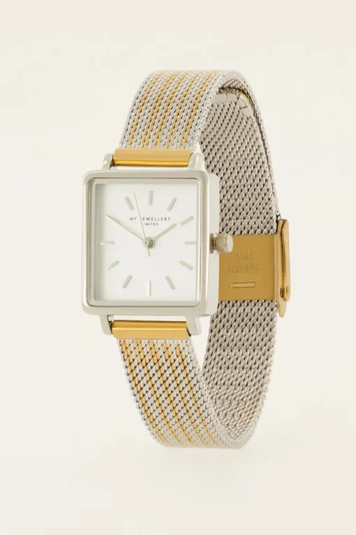 Vierkant Horloge Met Multikleur Schakelband
