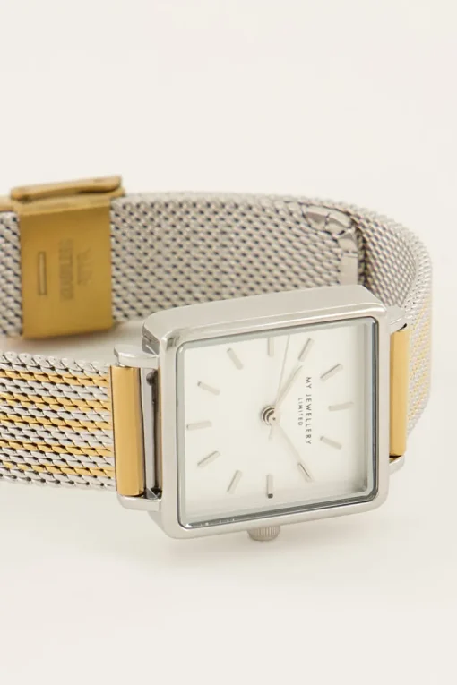 Vierkant Horloge Met Multikleur Schakelband