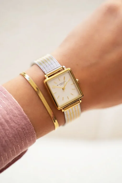 Vierkant Horloge Met Multikleur Schakelband