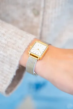 Vierkant Horloge Met Multikleur Schakelband
