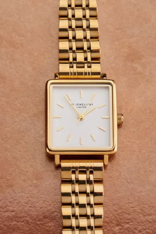Vierkant Horloge Met Witte Wijzerplaat