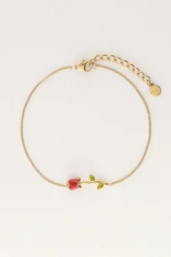 Vintage Armbandje Met Gekleurde Roos
