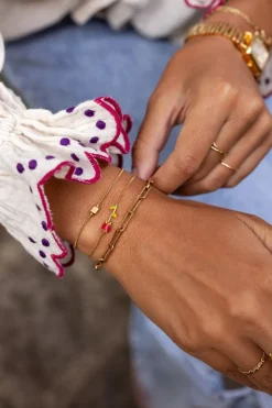 Vintage Armbandje Met Gekleurde Roos
