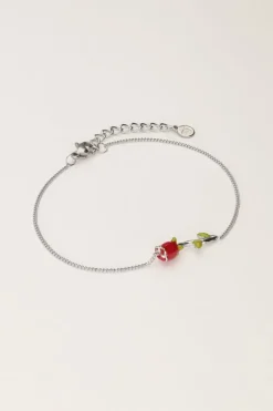 Vintage Armbandje Met Gekleurde Roos