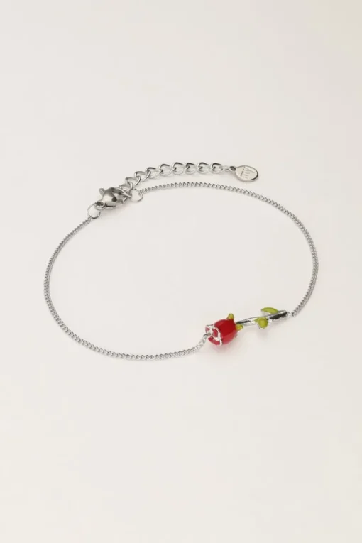 Vintage Armbandje Met Gekleurde Roos