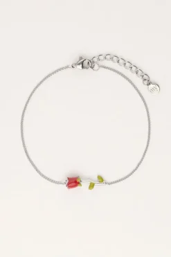 Vintage Armbandje Met Gekleurde Roos
