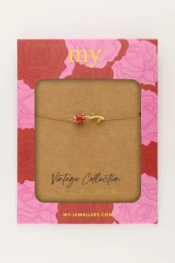 Vintage Armbandje Met Gekleurde Roos