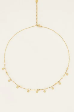 Vintage Ketting Met Muntjes & Parels