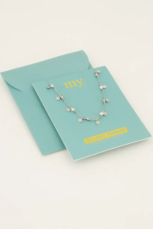 Vintage Ketting Met Muntjes & Parels