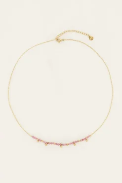 Vintage Ketting Met Roze Kralen & Bolletjes