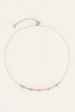 Vintage Ketting Met Roze Kralen & Bolletjes