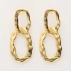 Vintage Oorhanger Met Dubbele Ovalen Ringen