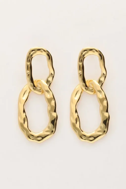 Vintage Oorhanger Met Dubbele Ovalen Ringen