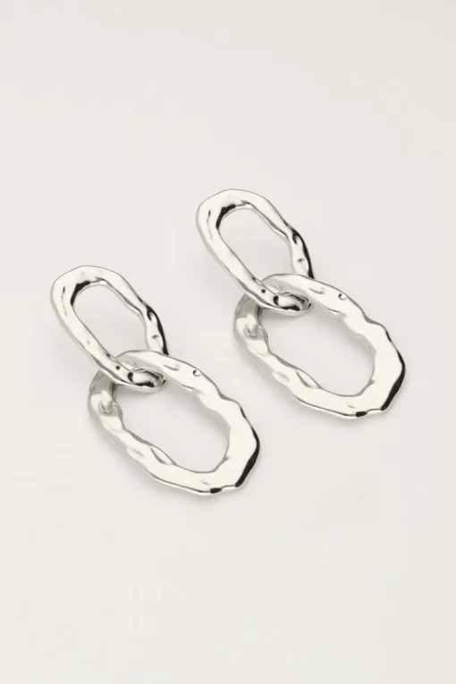 Vintage Oorhanger Met Dubbele Ovalen Ringen
