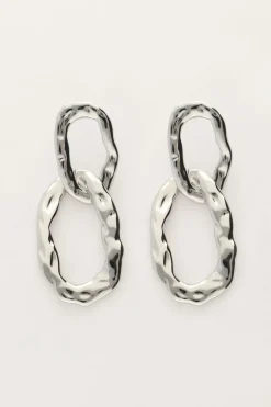 Vintage Oorhanger Met Dubbele Ovalen Ringen