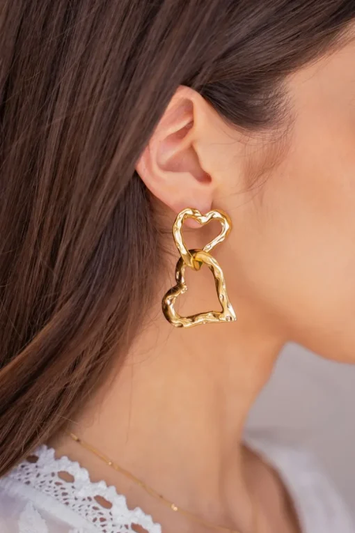 Vintage Oorhangers Met Statement Hartjes