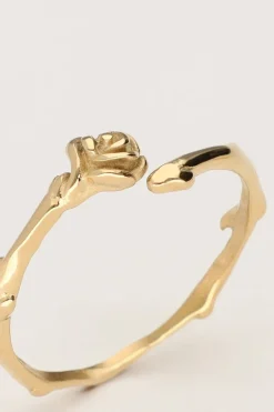 Vintage Ring Met Platte Roos