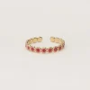 Vintage Ring Met Roze & Rode Bloemetjes Mini