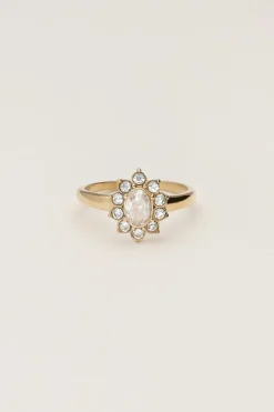 Vintage Ring Met Transparante Strass