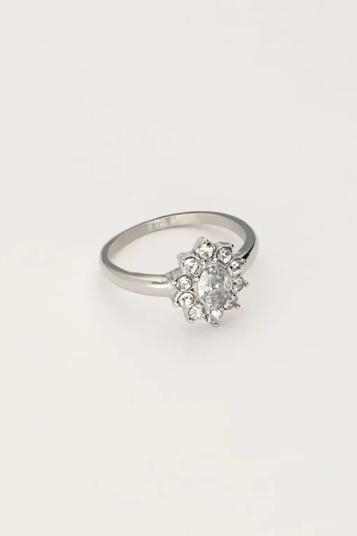 Vintage Ring Met Transparante Strass