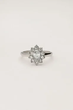 Vintage Ring Met Transparante Strass