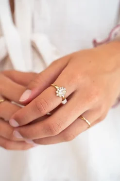Vintage Ring Met Transparante Strass