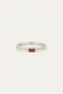 Vintage Ring Rode Rechthoek