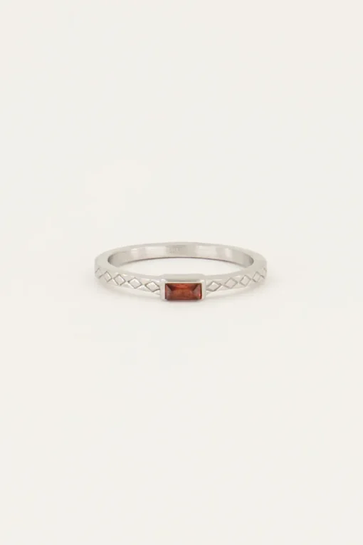 Vintage Ring Rode Rechthoek