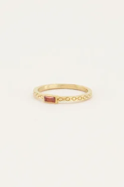 Vintage Ring Rode Rechthoek