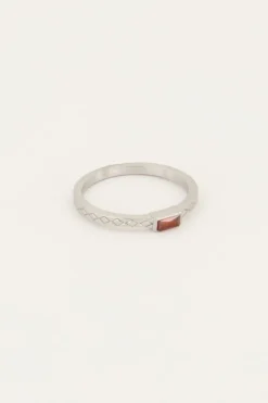 Vintage Ring Rode Rechthoek