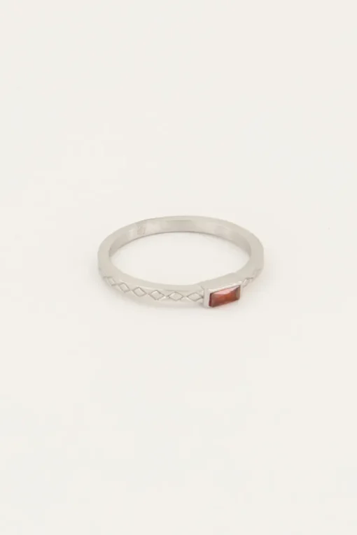 Vintage Ring Rode Rechthoek