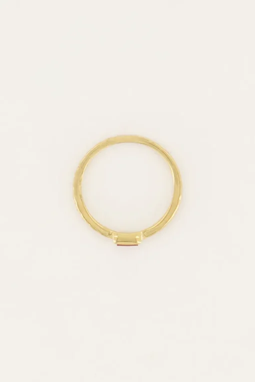 Vintage Ring Rode Rechthoek