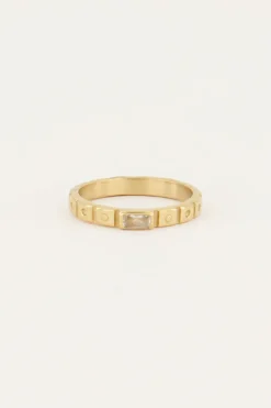 Vintage Ring Transparante Rechthoek