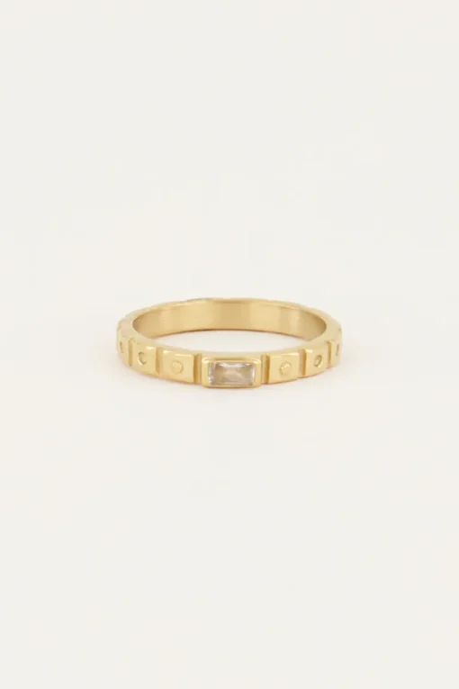 Vintage Ring Transparante Rechthoek