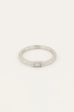 Vintage Ring Transparante Rechthoek & Structuur
