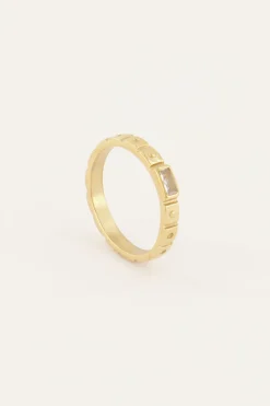 Vintage Ring Transparante Rechthoek