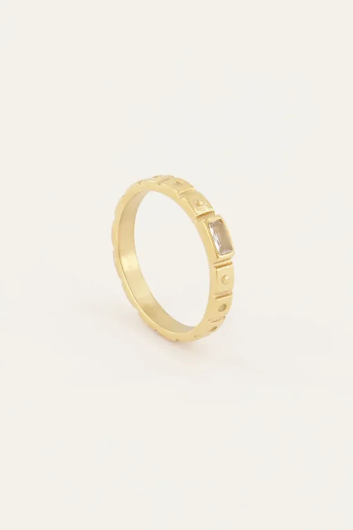 Vintage Ring Transparante Rechthoek