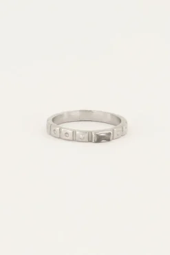 Vintage Ring Transparante Rechthoek
