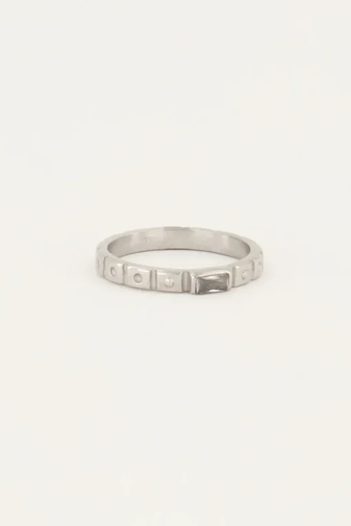 Vintage Ring Transparante Rechthoek