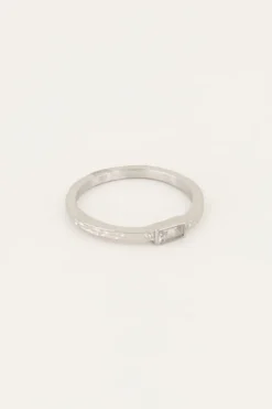 Vintage Ring Transparante Rechthoek & Structuur
