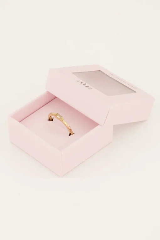 Vintage Ring Transparante Rechthoek & Structuur