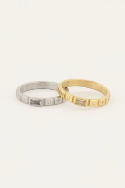 Vintage Ring Transparante Rechthoek