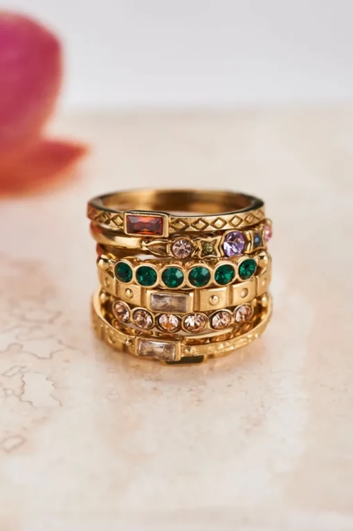 Vintage Ring Transparante Rechthoek