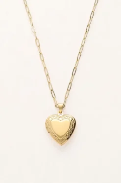 Vintage Schakelketting Met Hart Medaillon