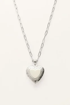 Vintage Schakelketting Met Hart Medaillon