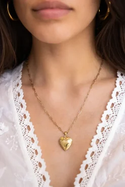 Vintage Schakelketting Met Hart Medaillon