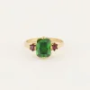 Vintage Statement Ring Groen Kristal