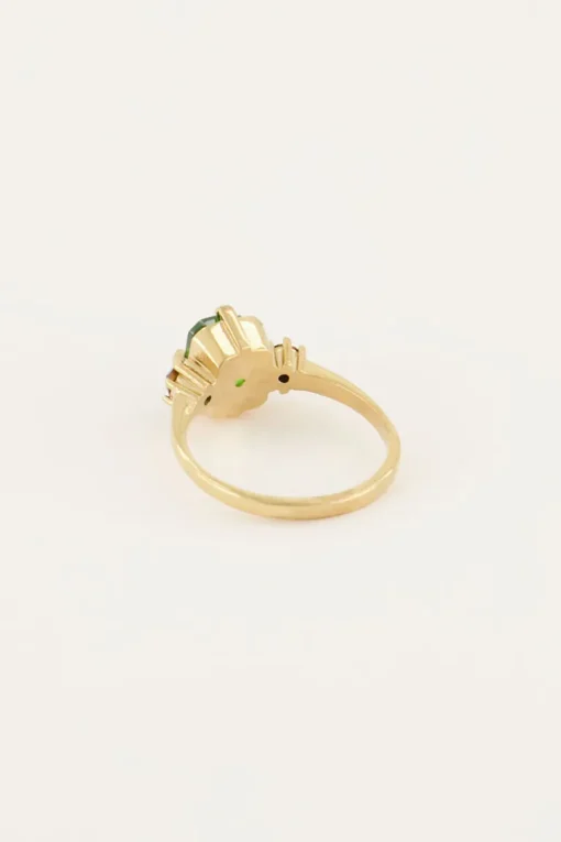 Vintage Statement Ring Groen Kristal