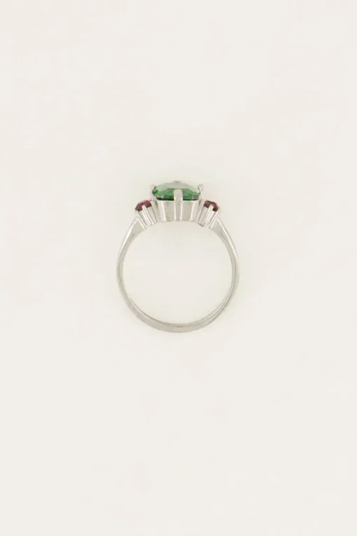 Vintage Statement Ring Groen Kristal